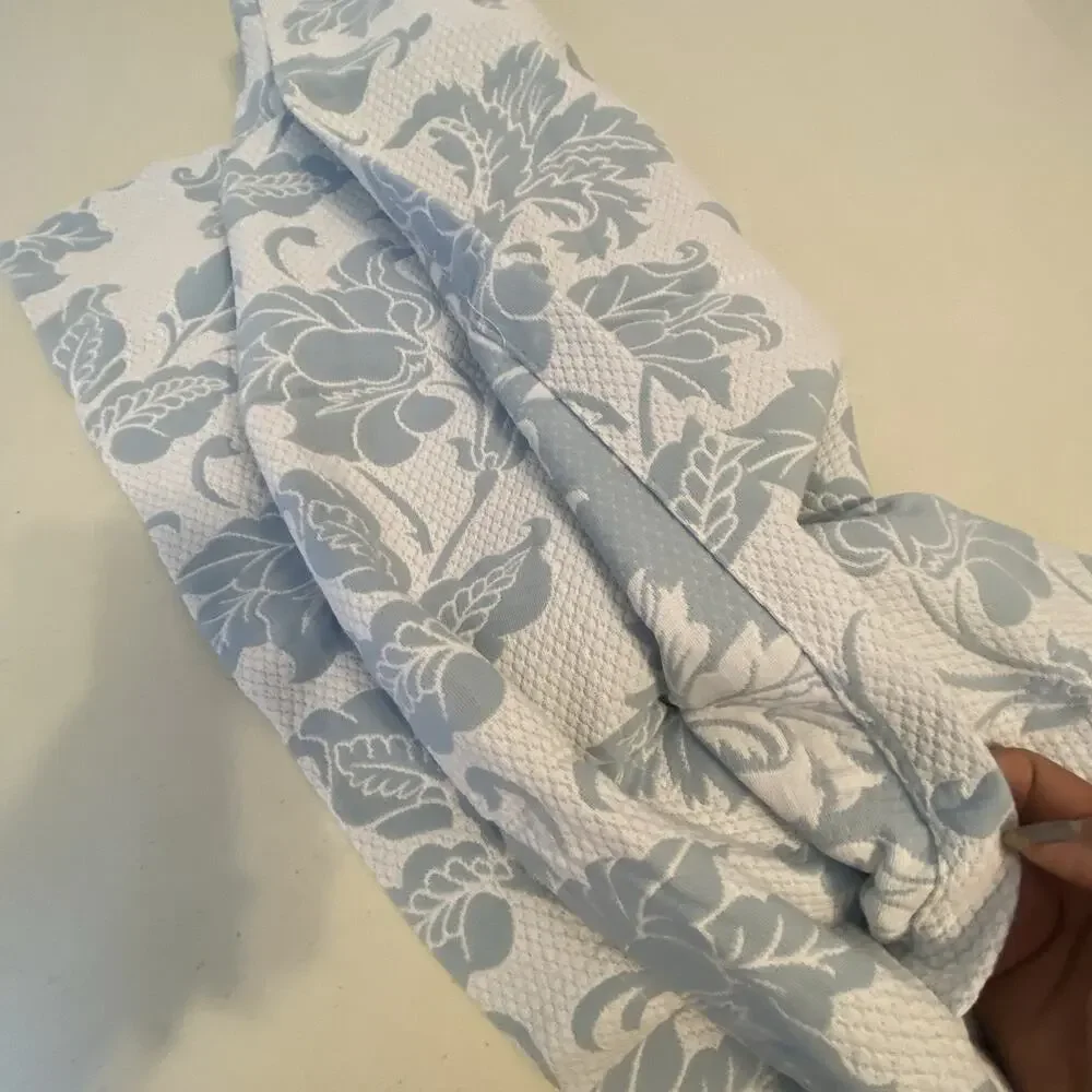Martha Stewart King Pillow Sham Case100% Cotton White Blue Floral 24x40” Weavers